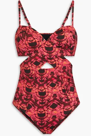ULLA JOHNSON Luna cutout tie-dyed swimsuit - Pink - XL