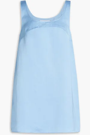 Frame Flared woven mini dress - Blue - S