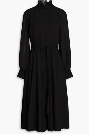 MIKAEL AGHAL Gathered crepe de chine midi dress - - US 14