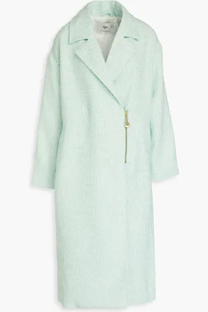 AJE Aurore metallic bouclé-tweed coat - Green - UK 4