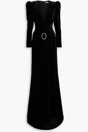 Alessandra Rich Crystal-embellished velvet gown - - IT 36