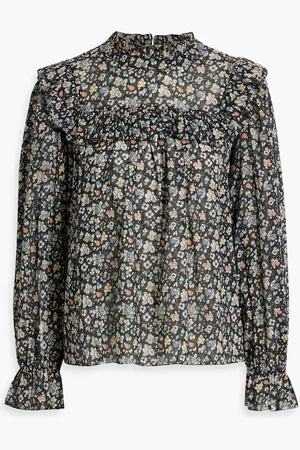 RIXO London Lucinda floral-print cotton-voile blouse - - UK 16