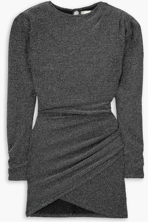 Marant Etoile Benedicte gathered metallic stretch-jersey mini dress - - FR 44