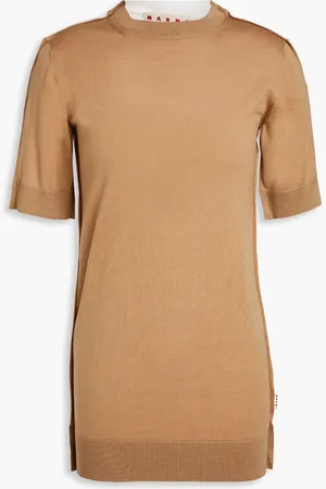 Marni Two-tone wool top - Brown - IT 42
