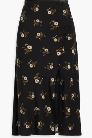VERONICA BEARD Franconia wrap-effect floral-print silk-blend jacquard midi skirt - - US 2