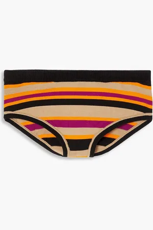 DRIES VAN NOTEN Striped knitted mid-rise briefs - - M