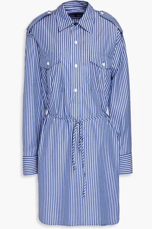 RAG&BONE Nadine striped poplin mini shirt dress - Blue - XS