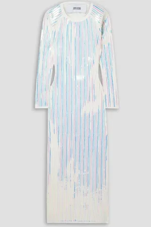 Christopher John Rogers Open-back sequin-embellished stretch-knit midi dress - - XS