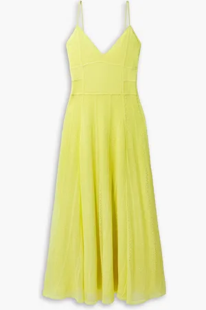 Jason Wu Pointelle-knit midi dress - Yellow - L