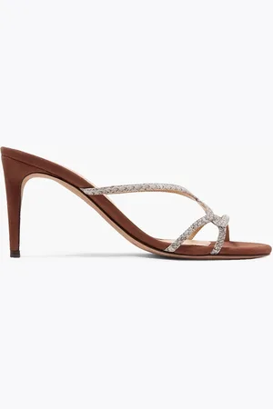 ALEXANDRE BIRMAN Sirena watersnake and suede mules - Brown - EU 35