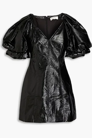 A.L.C. Park crinkled faux leather mini dress - - US 2