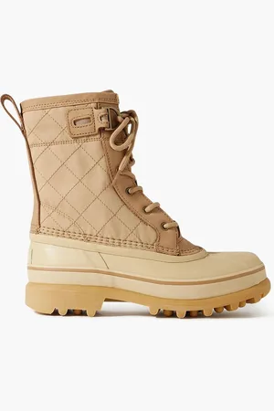 sorel Quilted canvas, rubber and leather ankle boots - Neutral - US 5.5