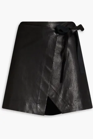 RAG&BONE James leather mini wrap skirt - - US 4