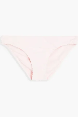 Seafolly Riviera stretch-seersucker low-rise bikini briefs - Pink - UK 6