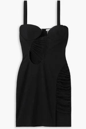 Nensi Dojaka Paneled cutout stretch-crepe and tulle mini dress - - L