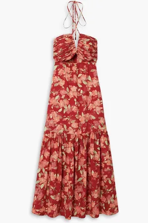 Peony Reminisce floral-print cotton and ECOVERO™-blend maxi dress - Red - L