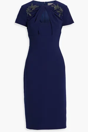 THEIA Ivanna embellished crepe dress - Blue - US 4