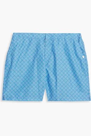 DEREK ROSE Mid-length printed swim shorts - Blue - XXL