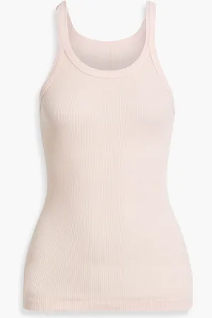 RE/DONE Ribbed cotton jersey tank - Pink - M