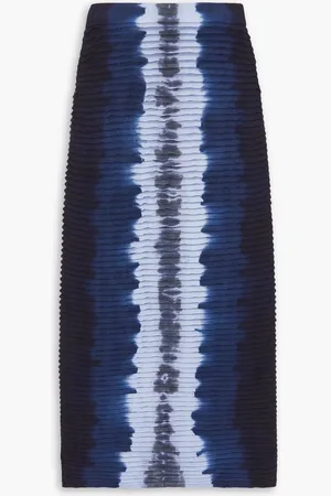 Altuzarra Mosiya pintucked tie-dyed knitted skirt - Blue - XS
