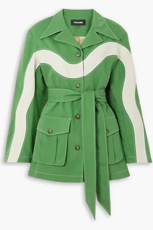 Ahluwalia Lagos belted Lyocell-twill and stretch-cotton jacket - Green - UK 8