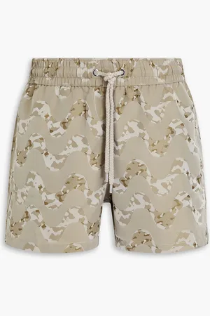 Frescobol Carioca Short-length camouflage-print jacquard swim shorts - Green - M