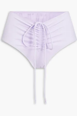 CHRISTOPHER ESBER Odessa ruched high-rise bikini briefs - Purple - UK 4