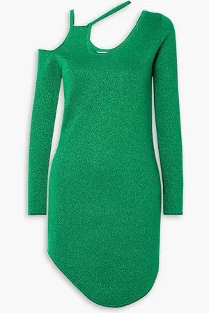 J.W.Anderson Asymmetric cutout metallic knitted mini dress - - M