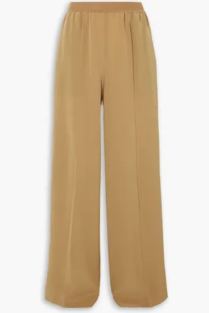 Joseph Hulin pleated silk-crepe wide-leg pants - Brown - FR 40