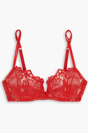 I.D. Sarrieri Crossette embroidered tulle underwired bra - - 32 DD