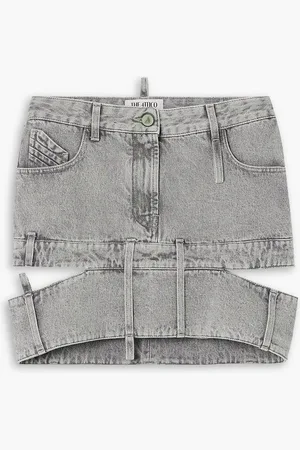 The Attico Cutout denim mini skirt - Gray - 25