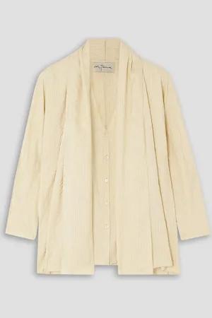 Cortana Frances layered striped silk blouse - White - FR 42