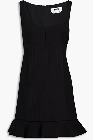 Msgm Fluted ribbed jersey mini dress - - IT 40