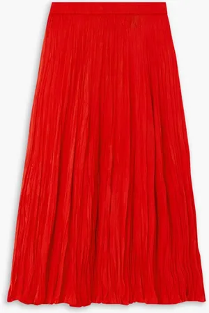 Joseph Sully plissé silk-habotai midi skirt - - FR 38