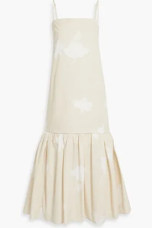 Another Tomorrow Flounce gathered cotton-poplin midi dress - - IT 38