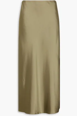 Vince Satin midi skirt - Green - M