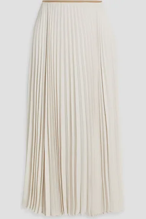 Vince Pleated chiffon midi skirt - White - US 8