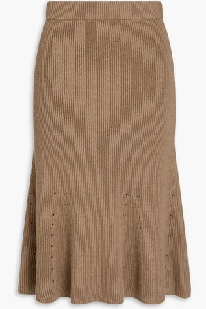 Joseph Ribbed linen-blend skirt - Neutral - S