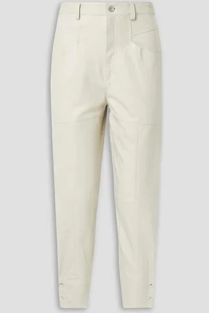 Isabel Marant Xiamao leather tapered pants - White - FR 40