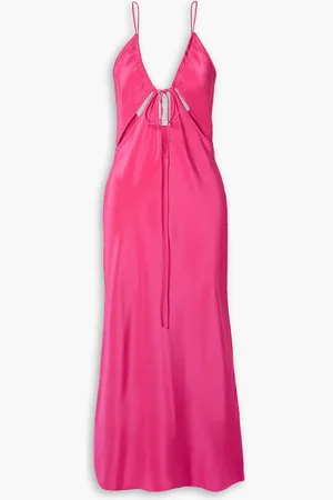 CHRISTOPHER ESBER Triquetra cutout silk-satin midi dress - Purple - UK 14