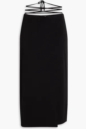 Vince Wrap-effect stretch-jersey midi skirt - - L