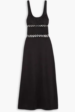 Leslie Amon Donatella crochet-trimmed stretch-jersey maxi dress - - S