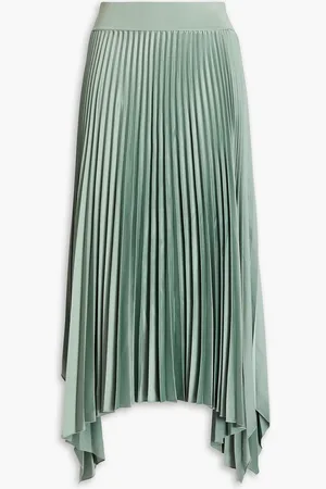 Joseph Ade pleated satin-crepe maxi skirt - Green - FR 44