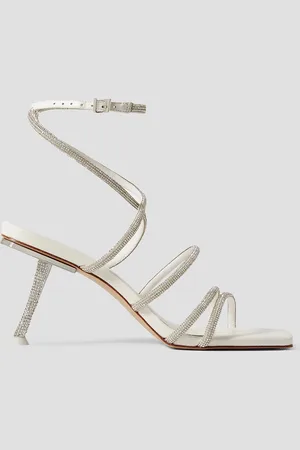 Cult Gaia Isa crystal-embellished faux leather sandals - - EU 35