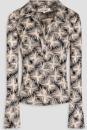 Diane von Furstenberg Mackenzie printed stretch-mesh top - - L