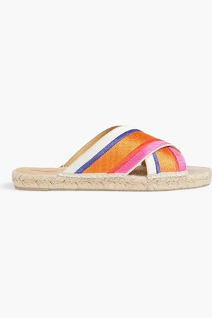 Castaner Paos striped embroidered canvas espadrille sandals - - EU 37