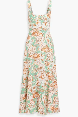 Diane von Furstenberg Lya floral-print woven maxi dress - Green - US 0