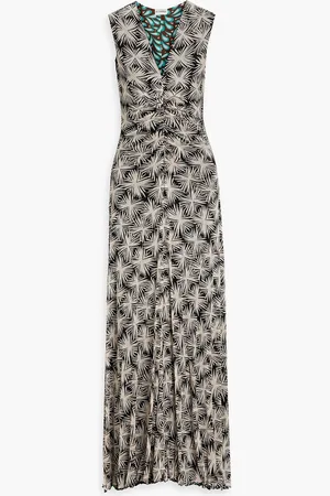 Diane von Furstenberg Solveigh reversible printed stretch-mesh maxi dress - - L