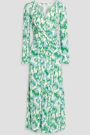Diane von Furstenberg Timmy ruched floral-print jersey midi dress - - XXL