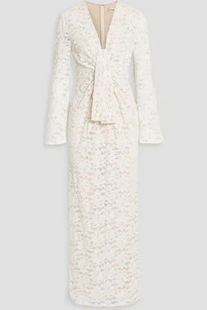 Diane von Furstenberg Jobin draped corded lace maxi dress - White - M